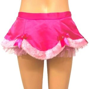 RARE H2F Victoria’s Secret Sexy Little Things Pink Fur Tulle Mini Skirt